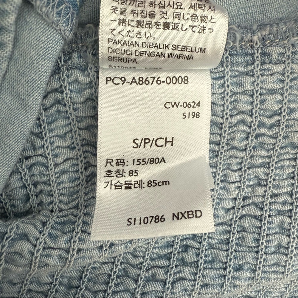 Women’s Levi’s Ophelia Short Sleeve Denim Corset Top Light Wash Cotton Small - Picture 13 of 16